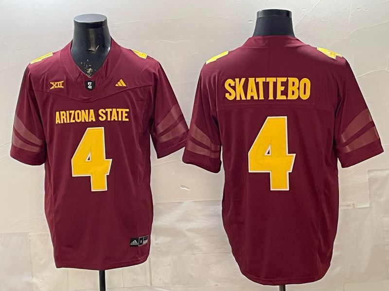 Men Arizona State Sun Devils #4 Skattebo Red 2026 NCAA Jersey 04->indianapolis colts->NFL Jersey